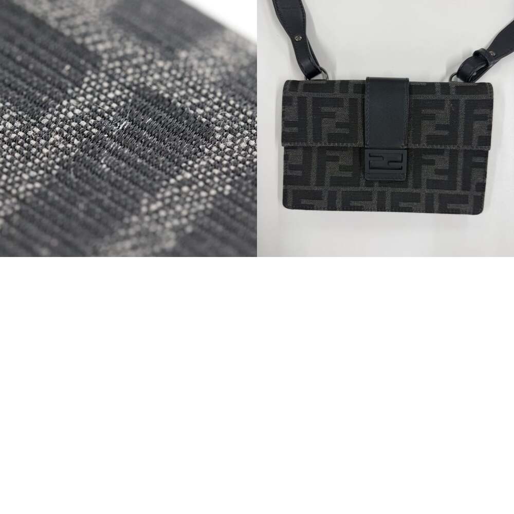 Fendi Zucca Canvas Baguette Convertible Belt Bag Black - Picture 5 of 5
